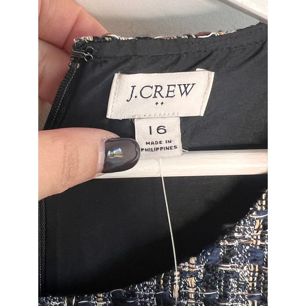 NWT J. Crew Navy and White Tweed Mini Dress - Picture 5 of 11